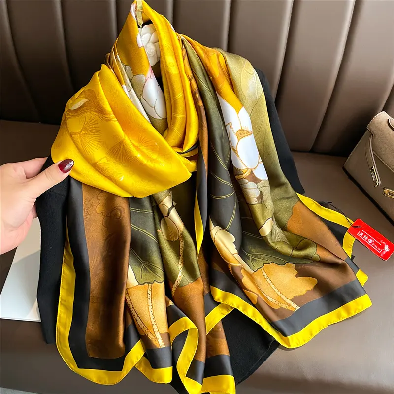 Khăn Quàng Lụa Dài, Thời Trang, In Hình, Chống Nắng, Áo Choàng Thoáng Khí, Khăn Xếp Khăn Trùm Đầu, Khăn Choàng, 90 * 180cm, WJ18090-04