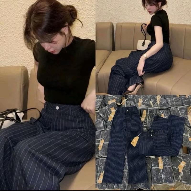 [Deal Mở Bán] QUẦN SUÔNG KẺ SỌC VẢI TUYTSI PHONG CÁCH TRẺ TRUNG MẪU MỚI 2025