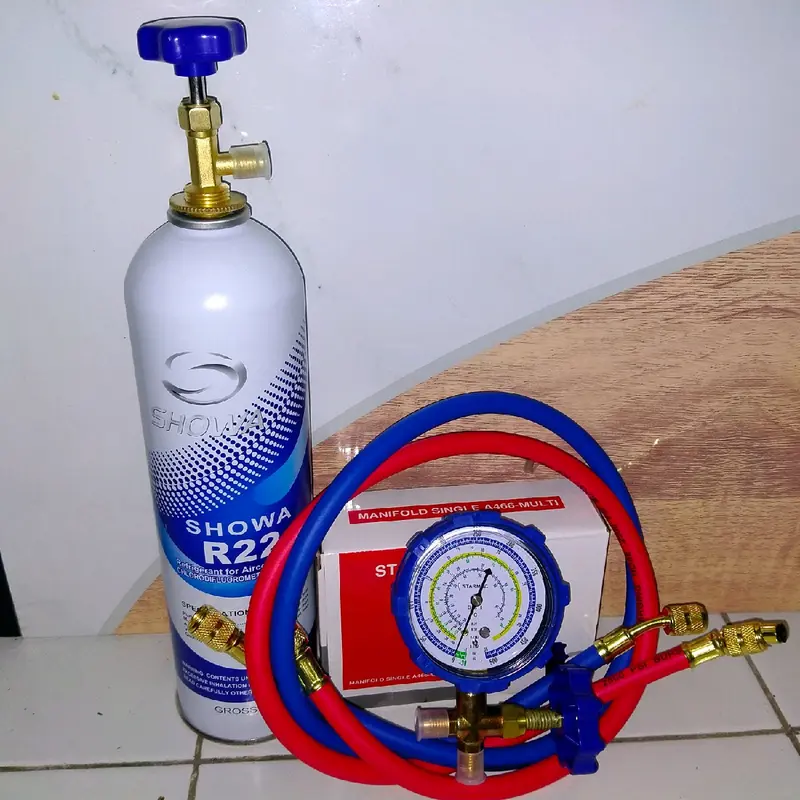 Hanya kirim jabodetabek, jawa barat saja,,tidak kirim luar jawa barat atau luar jawa,,, Paket Freon Showa R22 komplit sangat praktis untuk Ac rumah anda 0