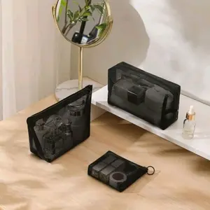 TAS KOSMETIK WANITA GAYA BARU SEDERHANA MHES TRANSPARAN TAS POUCH TREVELING TEMPAT MAKEUP DAN PERALATAN MANDi Kantong