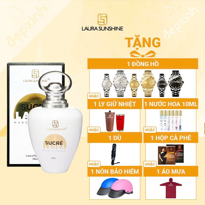 [TẶNG QUÀ] Nước hoa nữ Laura Sunshine No.07 Sucré Laura 100ml - Nữ tính, Dịu dàng, Trang nhã