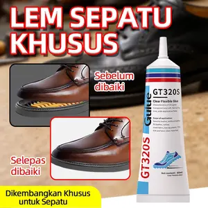 Lem Sepatu Transparan Khusus Perekat Kuat untuk Sol Lepas dan Kulit Sepatu Praktis Mudah Digunakan Bening Setelah Digunakan GULUE GT320S