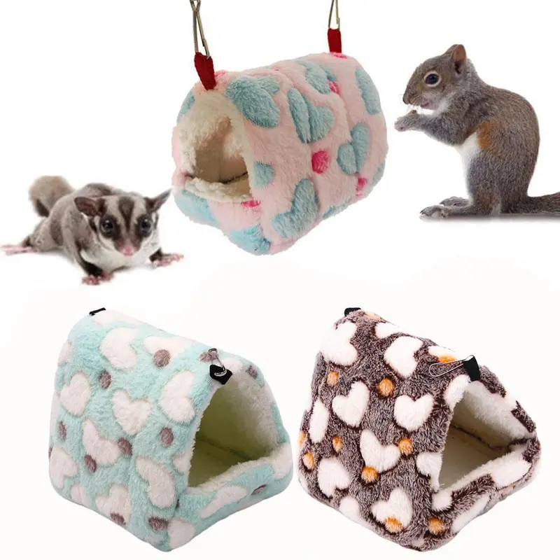Túi Ngủ Cotton Cho Hamster, Tổ Sóc, Vẹt Đuôi Dài, Thoải Mái, Ấm Áp, An Ninh, Tam Giác 0