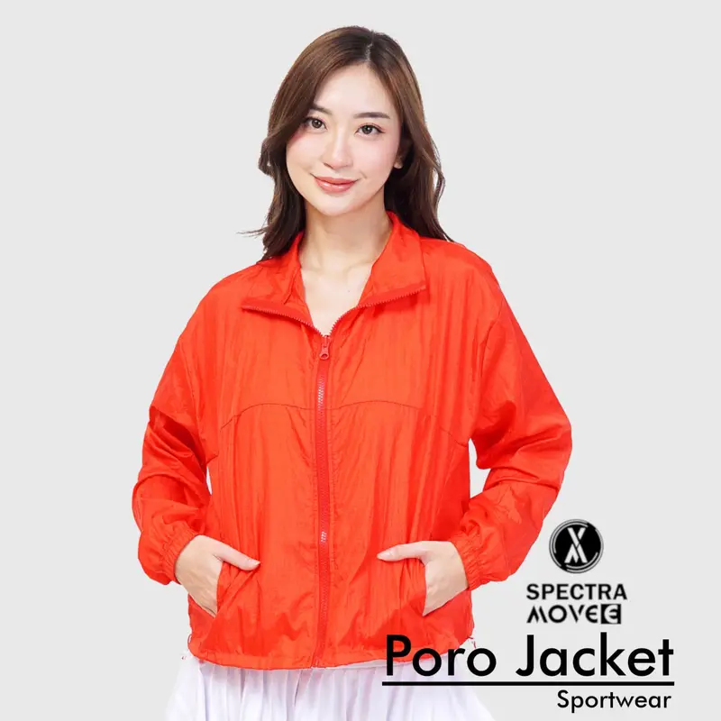 Jaket PORO merah putih olahraga wanita gym murah baju olahraga tangan panjang zumba aerobic Sport 3