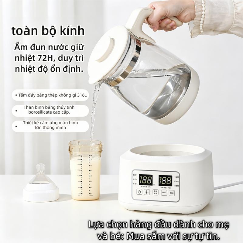 Ấm đun nước điện tự động ổn định, ấm đun nước đa chức năng gia đình, máy điều chế sữa thông minh, bình dưỡng sinh chuyên dụng pha trà, máy pha sữa nóng khử trùng 2 trong 1, ấm đun nước nhiệt độ ổn định, binh phacaphe, phat raloiloc.