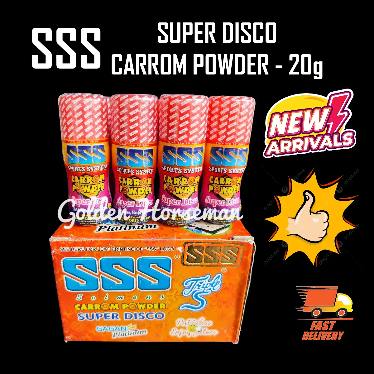 SSS SUPER DISCO Carrom Powder 20gm (1pc) Permainan Board Game Bedak Karom Serbuk Kaca Pink