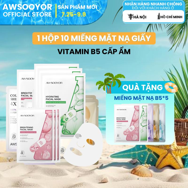 Mua 10 tặng 5 AWSOOYOR Mặt nạ 3 dòng Niacinamide Collagen Axit Salicylic trị mụn dưỡng trắng cấp ẩm cho da dầu mụn phù hợp mọi loại da