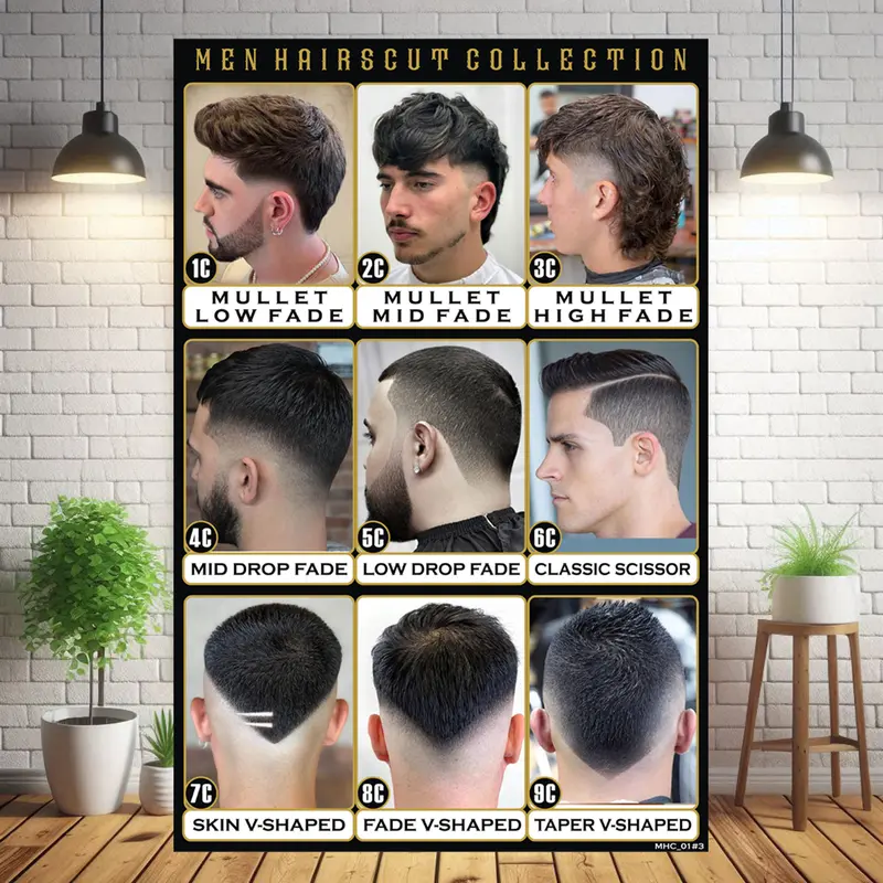 Poster Model Rambut Pria Terbaru Pangkas Rambut, Barber Shop, Salon 4