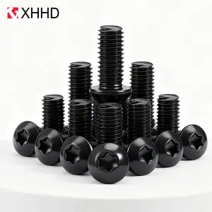 20/50pcs Six Lobe Torx Round Head Screw M2 M2.5 M3 M4 Grade 10.9 Black Torx Button Head Screws Bolts Length 4-16mm