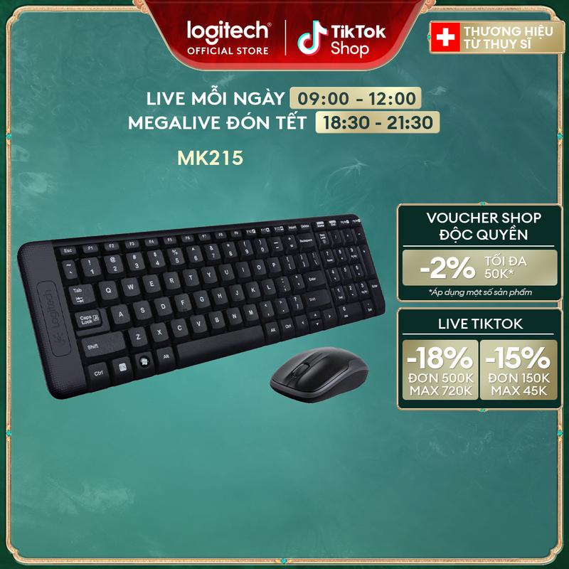  Combo chuột phím không dây Logitech MK215 - Nhỏ gọn có phím số 1 đầu thu USB 