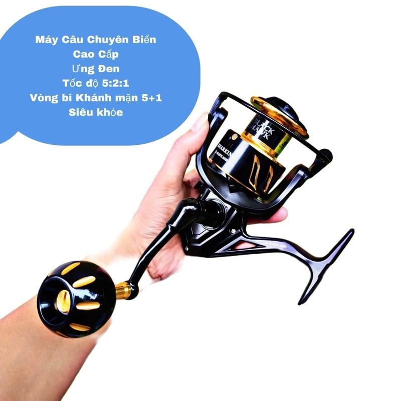  Máy Câu Cá Chuyên  Biển Cao Cấp Blakc - Hawk    Ưng Đen   Tay Quay Độ Bằng Kim Loại Siêu Đẹp Size 3000 4000 5000 6000 moi gia 