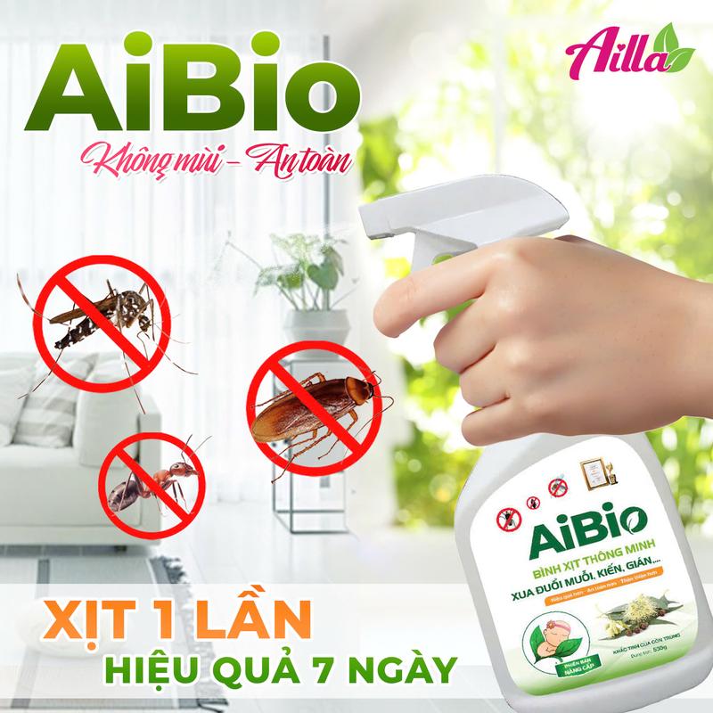 01 Bình Xịt Thông Minh Ailla AiBio Xua Đuổi Muỗi, Kiến, Gián,... Hiệu Quả Nhanh, An Toàn Cho Cả Người Và Vật Nuôi