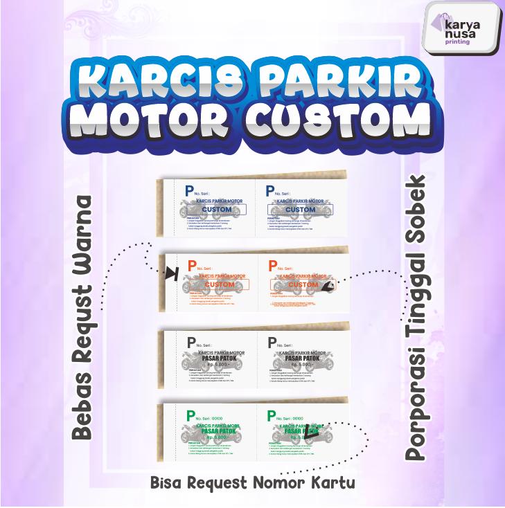 Karcis Parkir Motor Custom 5x16 cm - Kertas Premium Tidak Mudah Robek ...