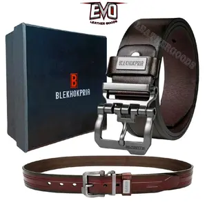 Ikat Pinggang Pria Robot  Premium Kulit Sintetis dengan Kepala Stainless Ikat Pinggang Untu Kerja Pria Dewasa Warna Coklat Hitam Silver Stainless 120cm x 3,8 X 0,4 sabuk  kulit Aksesoris