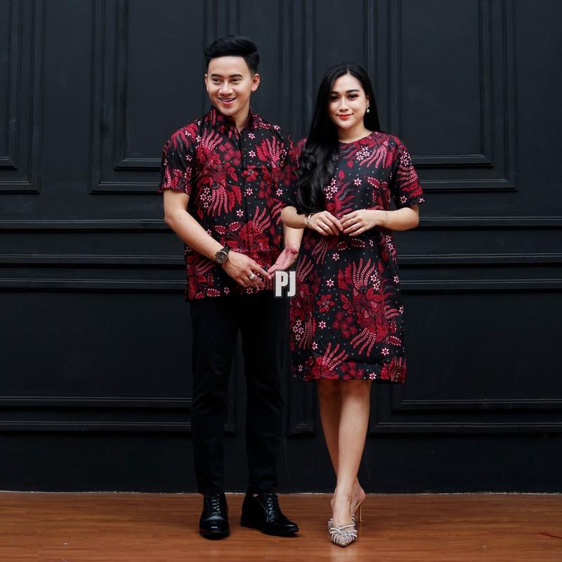 Product Introduction of Baju Batik Couple Lengan Pendek Terbaru Motif Kopri Biru Pasangan Dewasa - Wanita Katun Dress Sarimbit 10