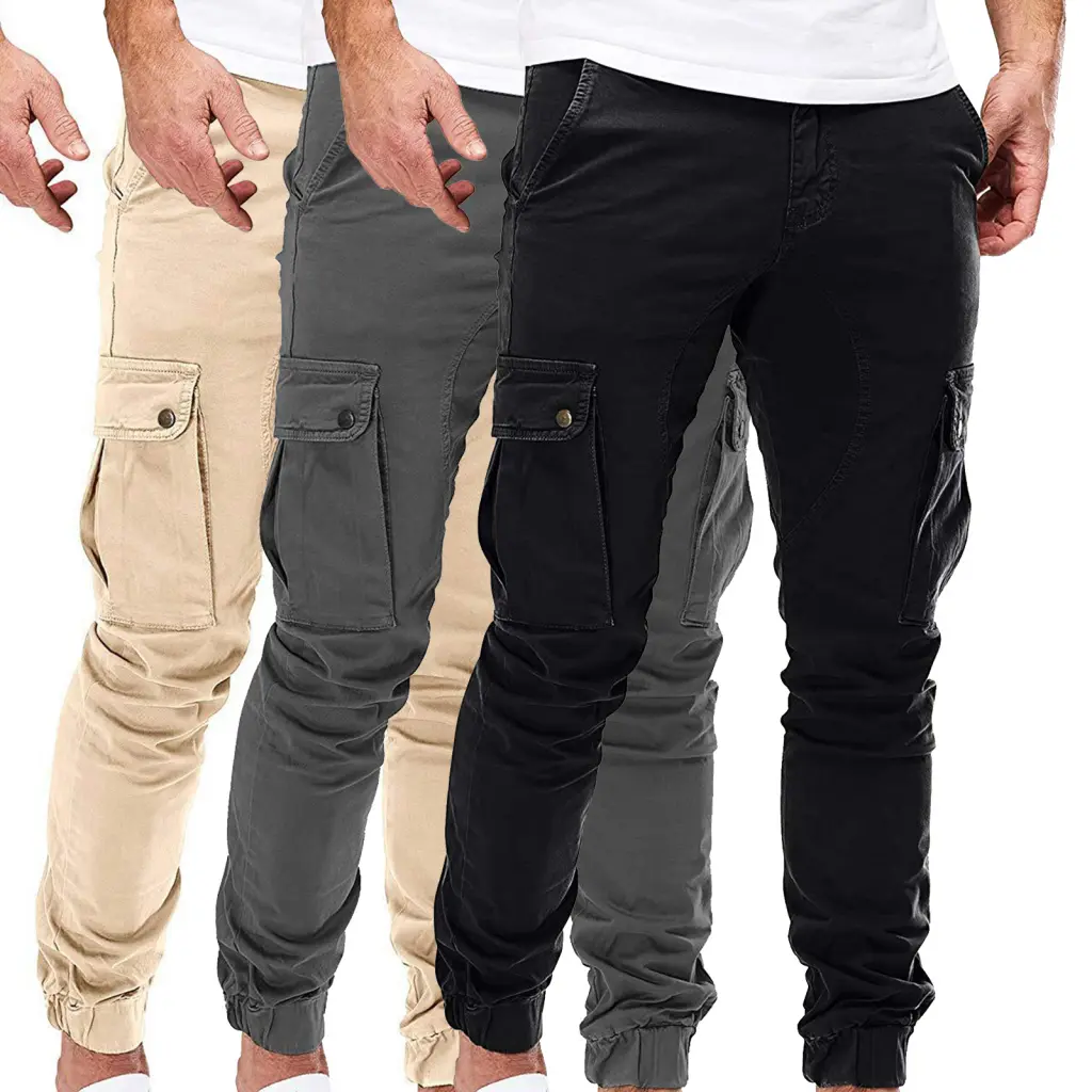SRE- Fall Trousers Terrifi Fall Trousers Quick Dry Breathable Mid Waist Cargo Pants Drawstring Cool Long Ankle Banded Cargo Pants for Daily Wear Skin-friendly
