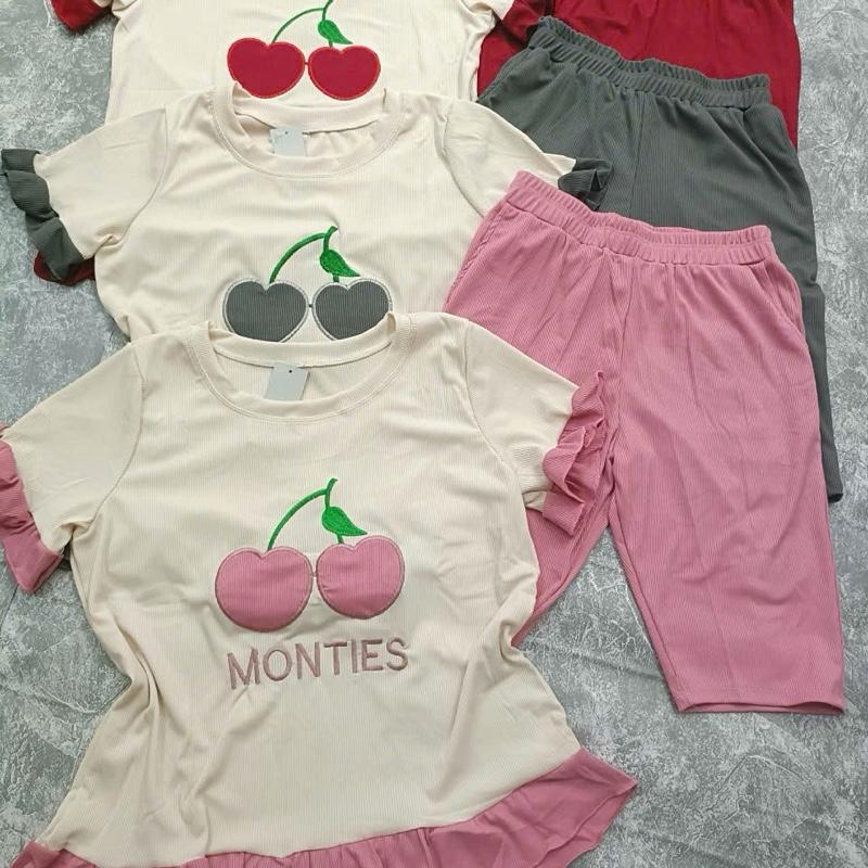 01. Sét Bộ Gấu Thun tăm lạnh Nữ co giãn dễ bận , có thể giặc máy ,40-65kg thoáng mát Women Áo 7