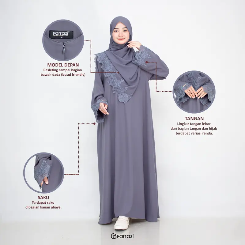 Farrasi Abaya Noreen Set Hijab 2