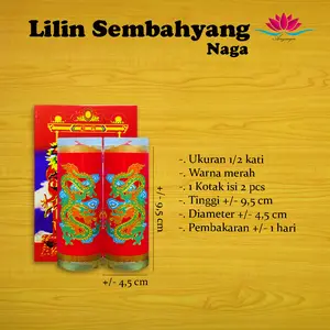 Lilin Sembahyang Merah Naga 1/2 Kati