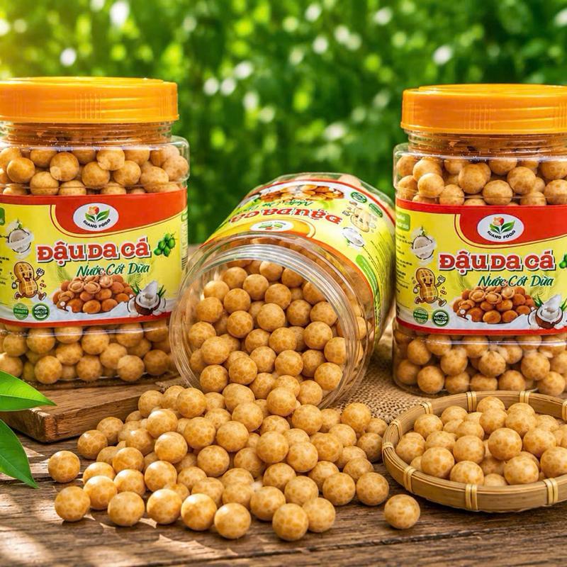 COMBO 3 HỦ ĐẬU PHỘNG DA CÁ CỐT DỪA - (Có giấy vsattp) Mỗi hủ 500gram béo béo vị đậu phộng , thơm mùi cốt dừa