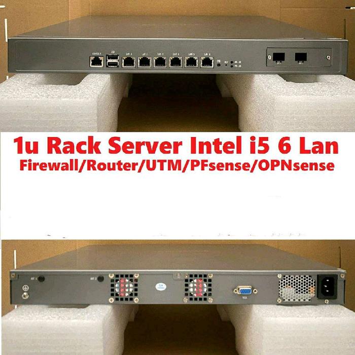 Pfsense Rack Jual Server 1u Rack i5 Firewall PFSense UTM 6LAN 6 LAN Router OPNSense ...