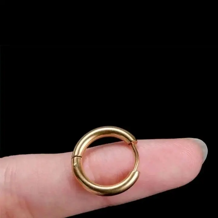 ANTING HOOP TITANIUM ANTI KARAT DAN TIDAK PUDAR ANTING STARBOY PRIA DAN WANITA Aksesoris Elegan Earrings Silver 7