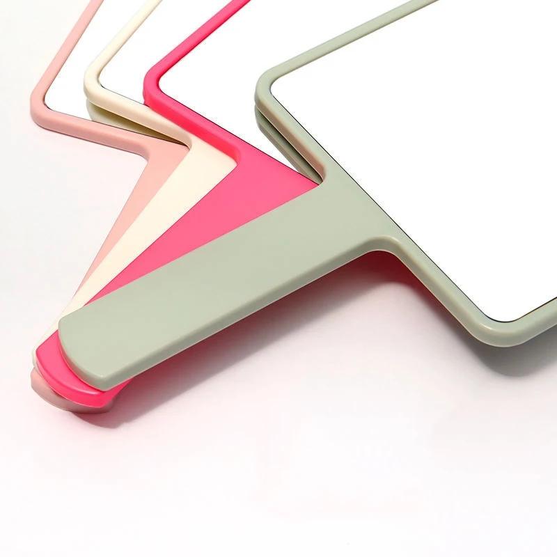 Product Introduction of 1Pc Random Color Square Handheld Cosmetic Mirror Eyelash Extension Makeup Mirrors with Handle Small Portable Travel Tools 14