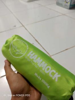 Product Review of HAMMOCK MATAHARI GOLD OUTDOOR ADVENTURE SIZE 245X145CM +2PCS TALI HAMMOCK Camping Gantung from h**3 1