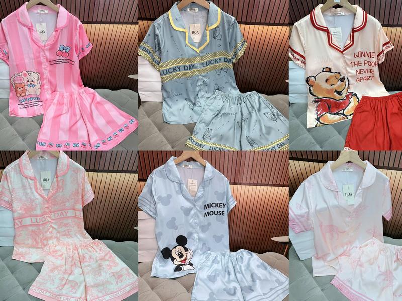 LATIN Đ21 ( 40- 62Kg) - Pijama latin lụa mịn thiết kế họa tiết DỄ THƯƠNG SANG TRỌNG, BỘ ĐÙI 1