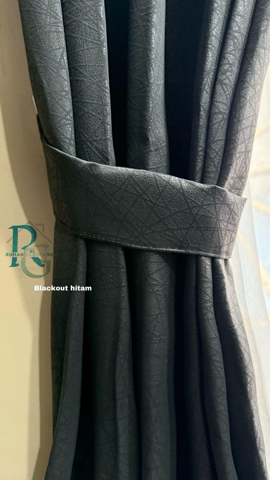 Gorden Jendela Dan Pintu Kamar Aesthetic Gordeng Penyekat Ruang Tamu Minimalis Polos Bahan Blackout Tebal Serat Embos sudah terdapat Tali