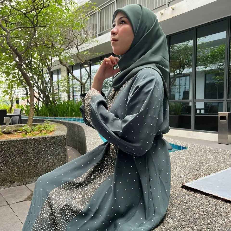 Elegant Maryam Abaya with Swarovski Handmade From Dubai