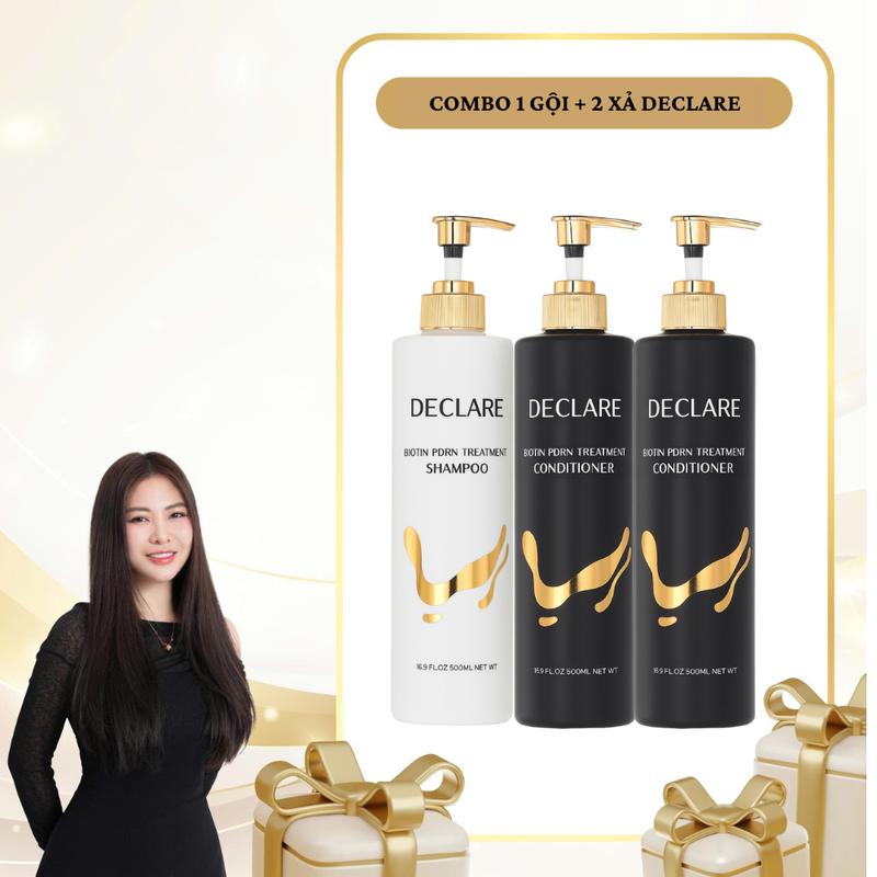 SN1971 - Combo 3 sản phẩm: 1 dầu gội Declare 500ml+ 2 dầu xả Declare 500ml*2