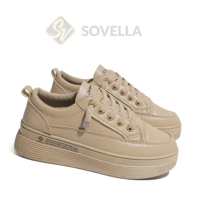SOVELLA Alexa Sepatu Sneakers Olahraga Sport Kets Putih Hitam Wanita Karet Casual Shoes 4