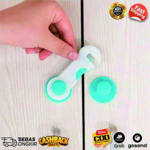 Alat Pengaman Pintu Lemari Safety Child Lock Penahan Pintu Almari Rak Pelindung Serbaguna