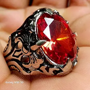 Cincin bolosewu Paparacha Cutting Dim 18x13 AD Ring mahadewa American Diomond Bolosewu Desain Unik Elegan