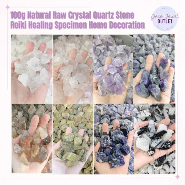 100g+ Natural Raw Crystal Quartz Stone High Quality Reiki Healing Specimen Home Decoration R90553 batu batu kristal