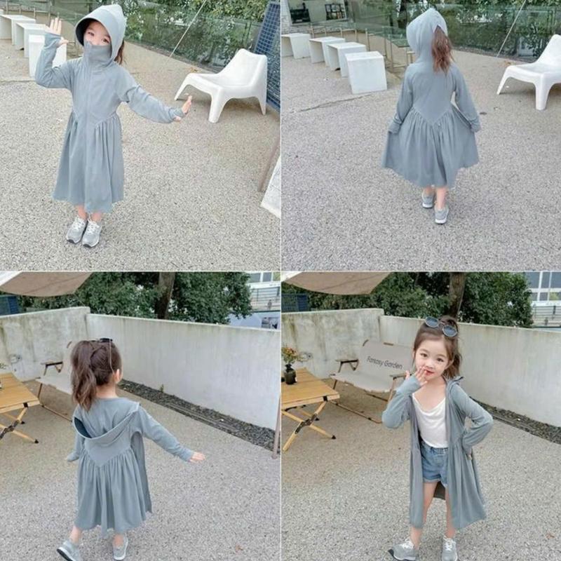 Áo Chống Nắng Dáng Dài Chất Su Lạnh Cho Bé