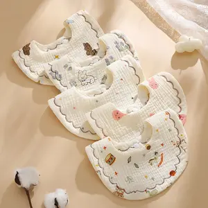 WNDR Bib Bayi Celemek Air Liur Bayi Gumoh Lembut premium dengan Kancing Bentuk Lingkaran Baby bib