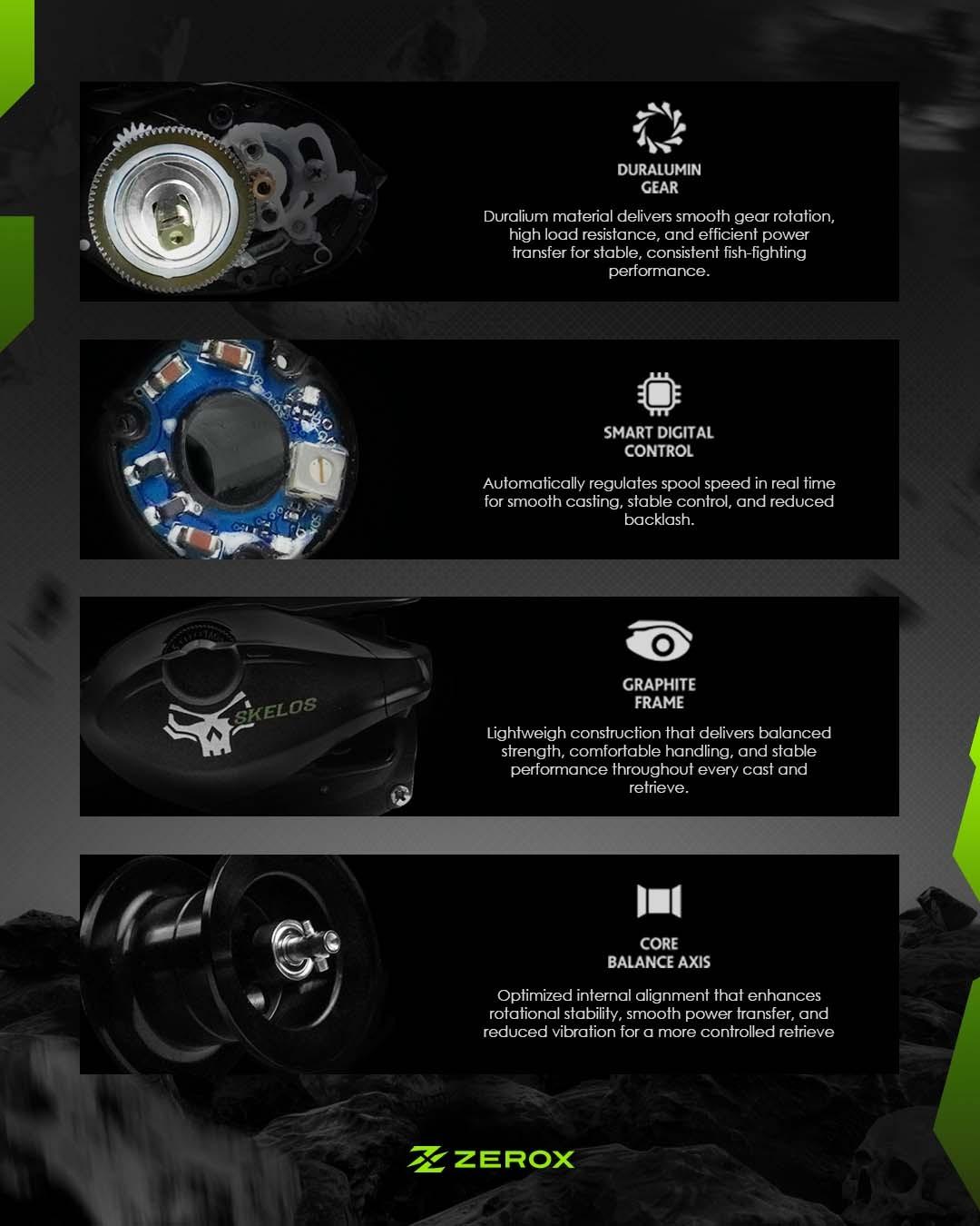 Reel BaitCasting Digital Control Zerox Skelos 151HG