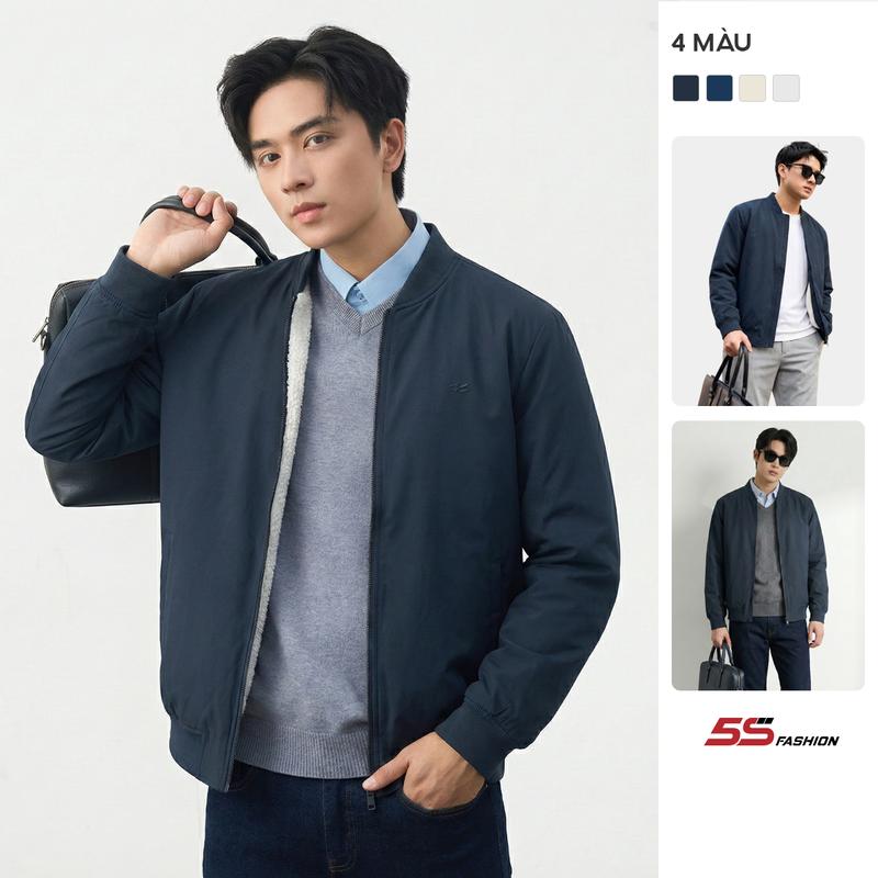 Áo Khoác Bomber Nam B-FurTech 5S FASHION Lót Lông Dày Dặn Ấm Áp Thiết Kế Basic Dễ Mặc M0AKB25013