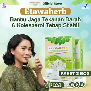 Etawaherb Original 2 BOX - Minuman Serbuk Herbal – Kombinasi Susu Etawa & Kelor untuk Bantu Jaga Tensi, Hipertensi, Kolesterol, dan Jantung | Halal, BPOM, Bisa COD