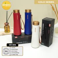 Gambar Orinoco New Design Tumbler Vacuum Flask Stainless 400 ML With Leather Strap Botol Minum OR-806 Gold Series - Royal Blue dari Orinoco Smart Living Kota Bogor 1 Tokopedia