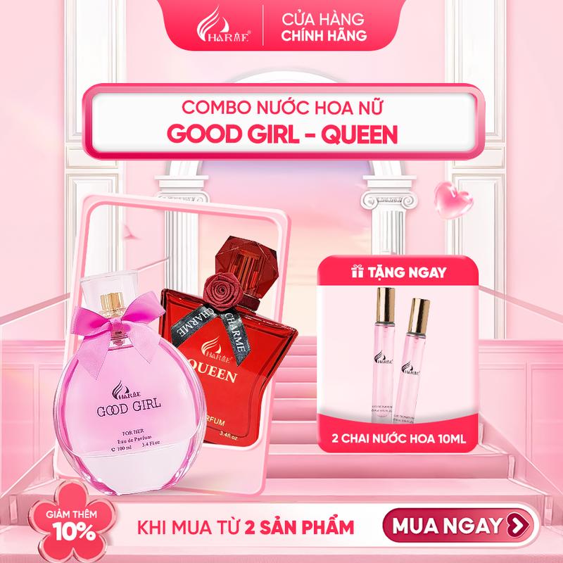 Combo nước hoa nữ Charme GOOD GIRL + QUEEN 100ml ngọt ngào kết hợp quyến rũ sang trọng