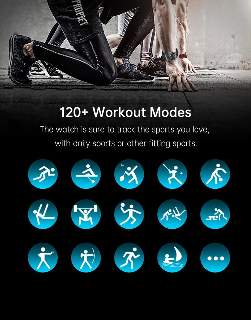 Product Introduction of 2024 New Smart Watch for Men 1.46" HD AMOLED Sport Watch with Heart Rate Monitor IP68 Waterproof Fitness Tracker for Android iOS 35