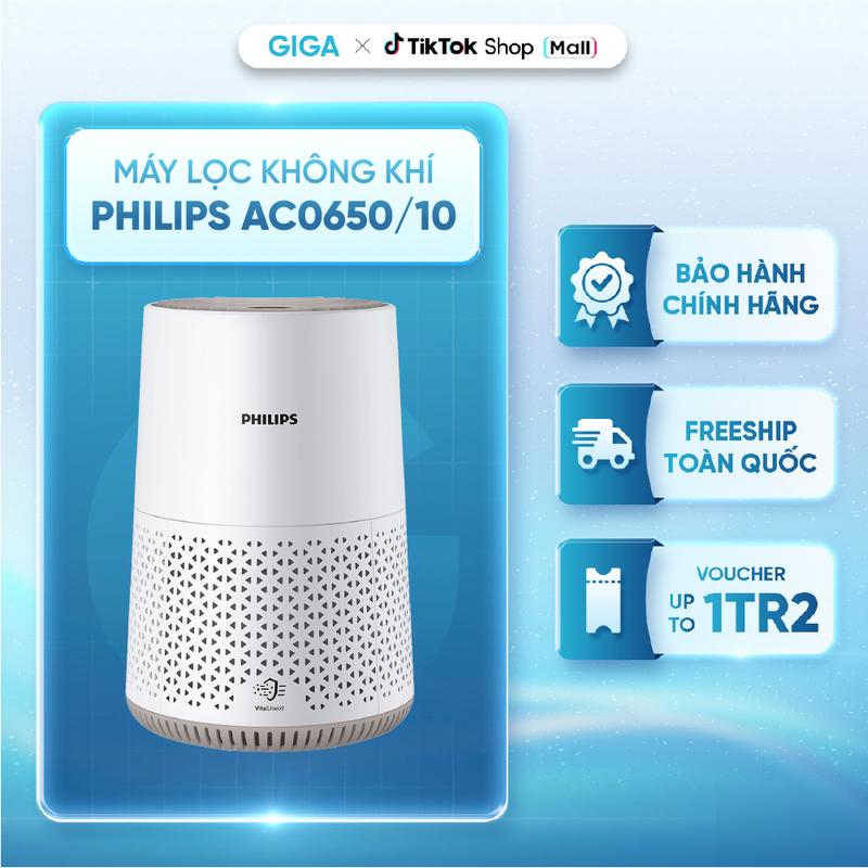  Máy lọc không khí Philips AC0650 10 - NanoProtect HEPA lọc đến bụi 0.003 μm - Phạm vi lọc hiệu quả 44m2 