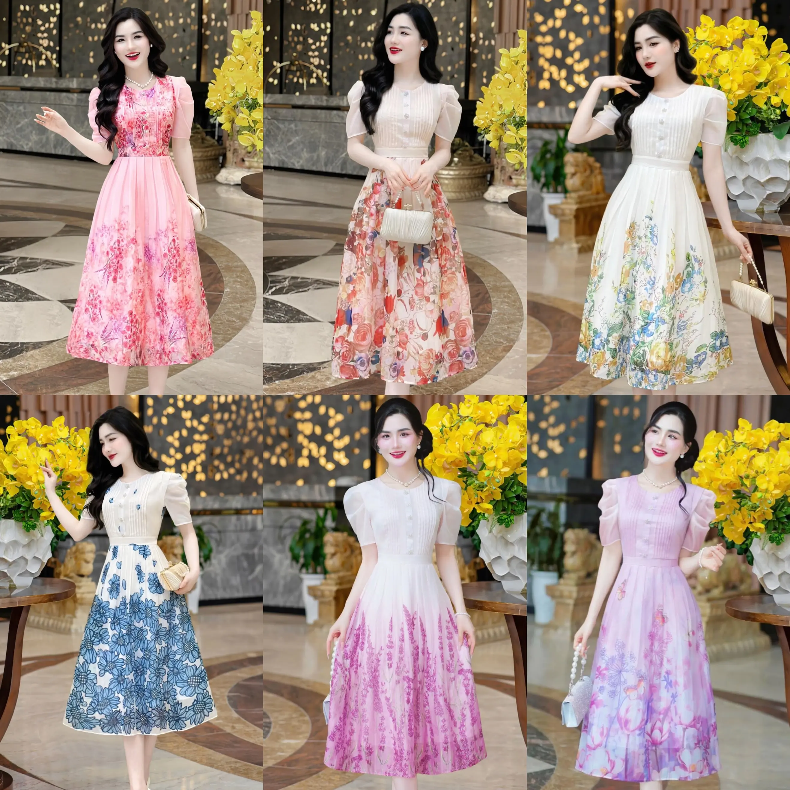[MIỄN SHIP] BST MD3210 Váy Tơ Hàn - Thiết Kế Thanh Lịch Dành Cho Nữ Women Dress