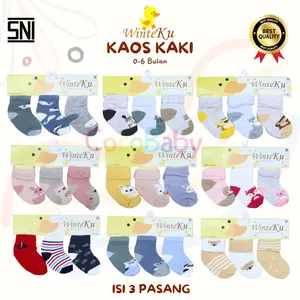 Baby Kingdom ISI 3 PASANG Kaos Kaki Bayi Winteku SNI Bahan Halus untuk Bayi 0-12 Bulan Laki-laki & Perempuan