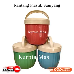 1 PCS Rantang Samyang Rantang Plastik + Samir + Penutup Warna Retro
