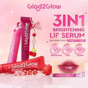 [New Shade] Glad2Glow Brightening Lip Serum - BERRY SODA SHADE READY STOCK!!! VC-IP Vitamin E 3in1  Lip Serum Treatment  Melembabkan Mencerahkan Bibir Gelap Lip Tint Warna Natural Glowing Tahan Lama Buildable Natural Lip Color Care G2G