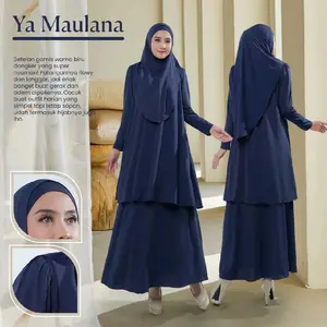 CNF | Setelan Rok + Set Hijab Bergo +Set Inner Bahan Jersey Busui Friendly Resleting Tangan Wanita Muslim Dewasa Nyaman